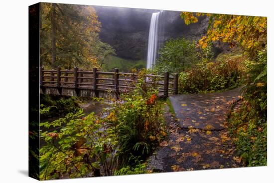 South Falls in Autumn at Silver Falls State Park, Silverton, Oregon-Chuck Haney-Stretched Canvas