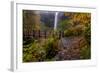 South Falls in Autumn at Silver Falls State Park, Silverton, Oregon-Chuck Haney-Framed Photographic Print