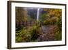 South Falls in Autumn at Silver Falls State Park, Silverton, Oregon-Chuck Haney-Framed Photographic Print