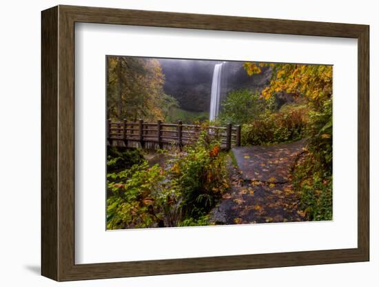 South Falls in Autumn at Silver Falls State Park, Silverton, Oregon-Chuck Haney-Framed Photographic Print