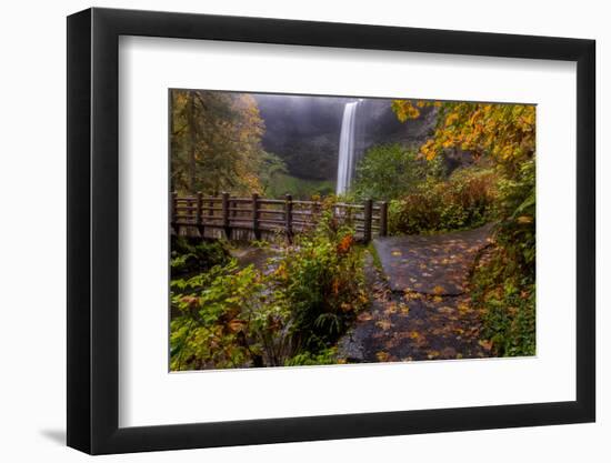 South Falls in Autumn at Silver Falls State Park, Silverton, Oregon-Chuck Haney-Framed Photographic Print