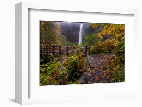 South Falls in Autumn at Silver Falls State Park, Silverton, Oregon-Chuck Haney-Framed Photographic Print