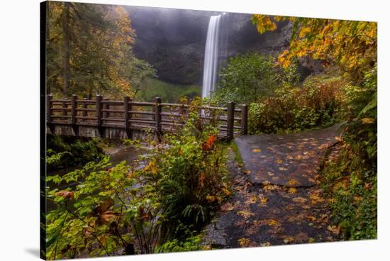 South Falls in Autumn at Silver Falls State Park, Silverton, Oregon-Chuck Haney-Stretched Canvas