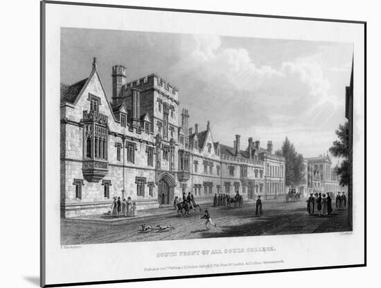 South Front of All Souls College, Oxford University, 1834-John Le Keux-Mounted Giclee Print