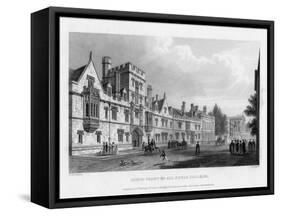 South Front of All Souls College, Oxford University, 1834-John Le Keux-Framed Stretched Canvas