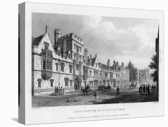 South Front of All Souls College, Oxford University, 1834-John Le Keux-Stretched Canvas