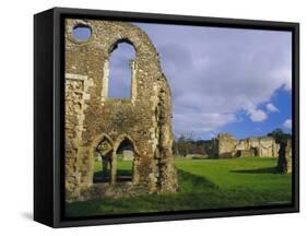 South Gabled End of the Lay Brothers Refectory and Remains of the Church Beyond, Surrey, England-Pearl Bucknell-Framed Stretched Canvas