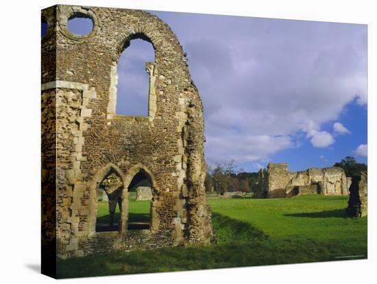 South Gabled End of the Lay Brothers Refectory and Remains of the Church Beyond, Surrey, England-Pearl Bucknell-Stretched Canvas