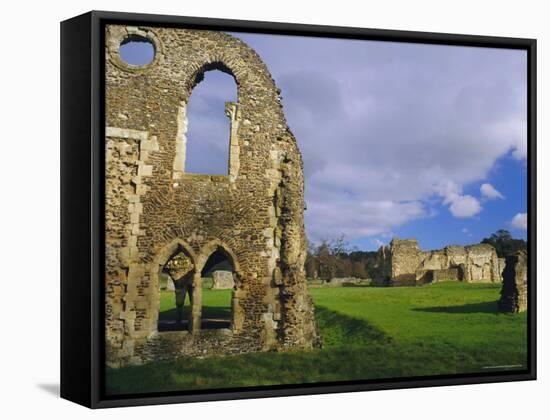 South Gabled End of the Lay Brothers Refectory and Remains of the Church Beyond, Surrey, England-Pearl Bucknell-Framed Stretched Canvas