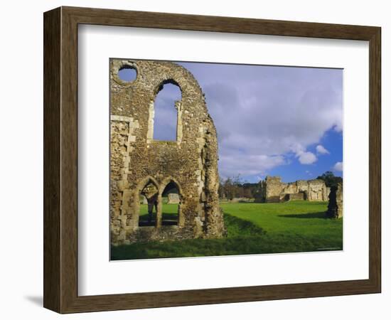 South Gabled End of the Lay Brothers Refectory and Remains of the Church Beyond, Surrey, England-Pearl Bucknell-Framed Photographic Print