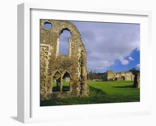 South Gabled End of the Lay Brothers Refectory and Remains of the Church Beyond, Surrey, England-Pearl Bucknell-Framed Photographic Print