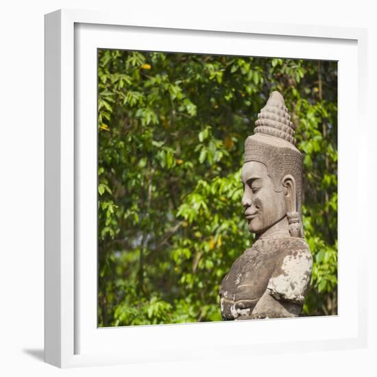 South Gate to Angkor Thom, Angkor, UNESCO World Heritage Site, Siem Reap, Cambodia, Indochina-Andrew Stewart-Framed Photographic Print