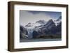 South Georgia. Fortuna Bay. Hanging Glacier Tumbles over the Rock-Inger Hogstrom-Framed Photographic Print