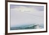 South Georgia Island. Chinstrap Penguins Ride an Iceberg-Jaynes Gallery-Framed Photographic Print