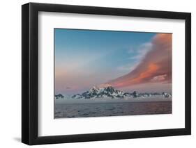 South Georgia Island. Landscape of curved orange cloud at sunrise-Howie Garber-Framed Photographic Print