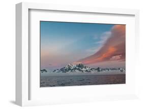 South Georgia Island. Landscape of curved orange cloud at sunrise-Howie Garber-Framed Photographic Print