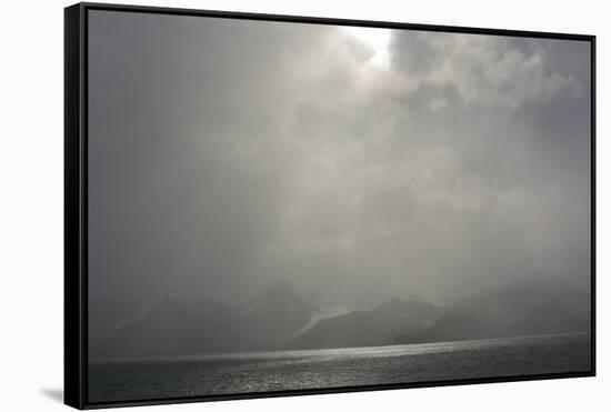 South Georgia. Shore Obscured by a Sudden Storm of Katabatic Winds-Inger Hogstrom-Framed Stretched Canvas