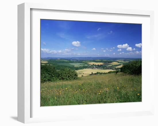 South Harting from the South Downs Way, Harting Down, West Sussex, England, United Kingdom-Pearl Bucknall-Framed Photographic Print