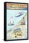 South Haven, Michigan - Nautical Chart-Lantern Press-Framed Stretched Canvas