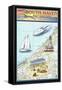 South Haven, Michigan - Nautical Chart-Lantern Press-Framed Stretched Canvas