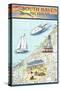 South Haven, Michigan - Nautical Chart-Lantern Press-Stretched Canvas