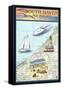 South Haven, Michigan - Nautical Chart-Lantern Press-Framed Stretched Canvas
