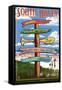 South Haven, Michigan - Sign Post-Lantern Press-Framed Stretched Canvas