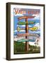 South Haven, Michigan - Sign Post-Lantern Press-Framed Art Print