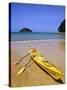 South Island, Nelson, Kayak on Onetahuti Beach in Abel Tasman National Park, New Zealand-Christian Kober-Stretched Canvas
