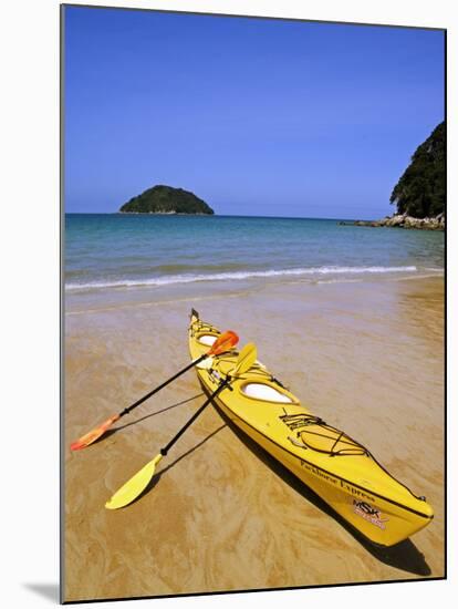 South Island, Nelson, Kayak on Onetahuti Beach in Abel Tasman National Park, New Zealand-Christian Kober-Mounted Photographic Print