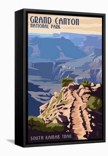 South Kaibab Trail - Grand Canyon National Park-Lantern Press-Framed Stretched Canvas