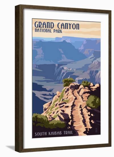 South Kaibab Trail - Grand Canyon National Park-Lantern Press-Framed Art Print