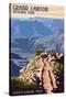 South Kaibab Trail - Grand Canyon National Park-Lantern Press-Stretched Canvas
