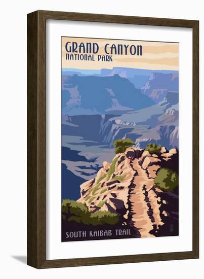 South Kaibab Trail - Grand Canyon National Park-Lantern Press-Framed Art Print