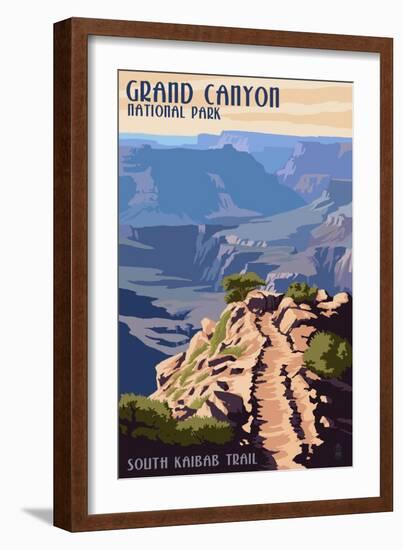 South Kaibab Trail - Grand Canyon National Park-Lantern Press-Framed Art Print