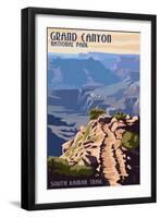 South Kaibab Trail - Grand Canyon National Park-Lantern Press-Framed Art Print