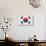 South Korea Flag Design with Wood Patterning - Flags of the World Series-Philippe Hugonnard-Art Print displayed on a wall