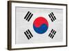 South Korea Flag Design with Wood Patterning - Flags of the World Series-Philippe Hugonnard-Framed Art Print