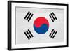 South Korea Flag Design with Wood Patterning - Flags of the World Series-Philippe Hugonnard-Framed Art Print