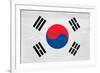 South Korea Flag Design with Wood Patterning - Flags of the World Series-Philippe Hugonnard-Framed Art Print