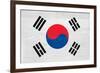 South Korea Flag Design with Wood Patterning - Flags of the World Series-Philippe Hugonnard-Framed Art Print