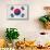 South Korea Flag Design with Wood Patterning - Flags of the World Series-Philippe Hugonnard-Mounted Art Print displayed on a wall