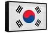 South Korea Flag Design with Wood Patterning - Flags of the World Series-Philippe Hugonnard-Framed Stretched Canvas