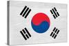 South Korea Flag Design with Wood Patterning - Flags of the World Series-Philippe Hugonnard-Stretched Canvas