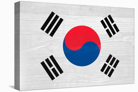 South Korea Flag Design with Wood Patterning - Flags of the World Series-Philippe Hugonnard-Stretched Canvas