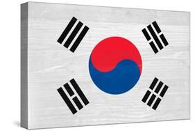 South Korea Flag Design with Wood Patterning - Flags of the World Series-Philippe Hugonnard-Stretched Canvas