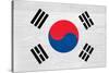 South Korea Flag Design with Wood Patterning - Flags of the World Series-Philippe Hugonnard-Stretched Canvas