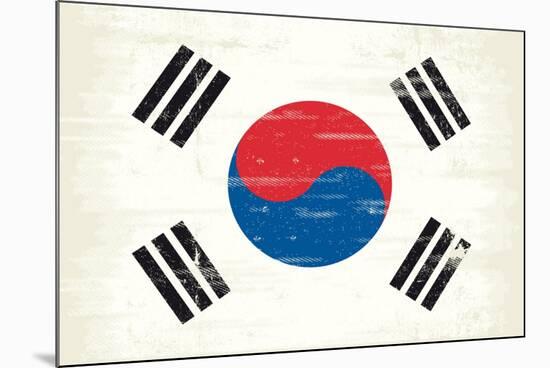 South Korea Grunge Flag. A Flag South Korea With A Texture-TINTIN75-Mounted Art Print