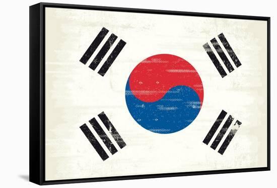 South Korea Grunge Flag. A Flag South Korea With A Texture-TINTIN75-Framed Stretched Canvas