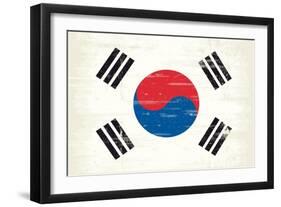 South Korea Grunge Flag. A Flag South Korea With A Texture-TINTIN75-Framed Art Print